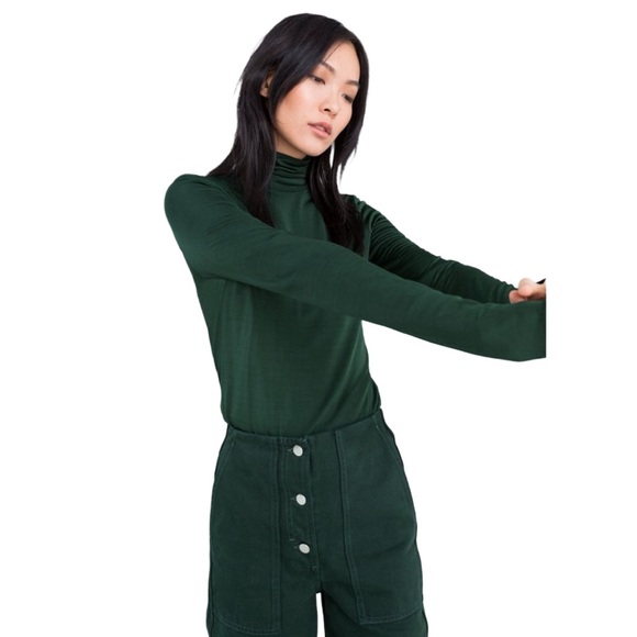 & Other Stories Sweaters - & OTHER STORIES Fitted Stretch Turtleneck - Dark Green - XS - NEW WITH TAGS!